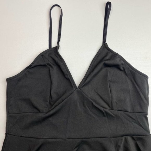NWT ELESOL Black V Neck Spaghetti Strap Swing Dress Sz Large - Picture 2 of 4